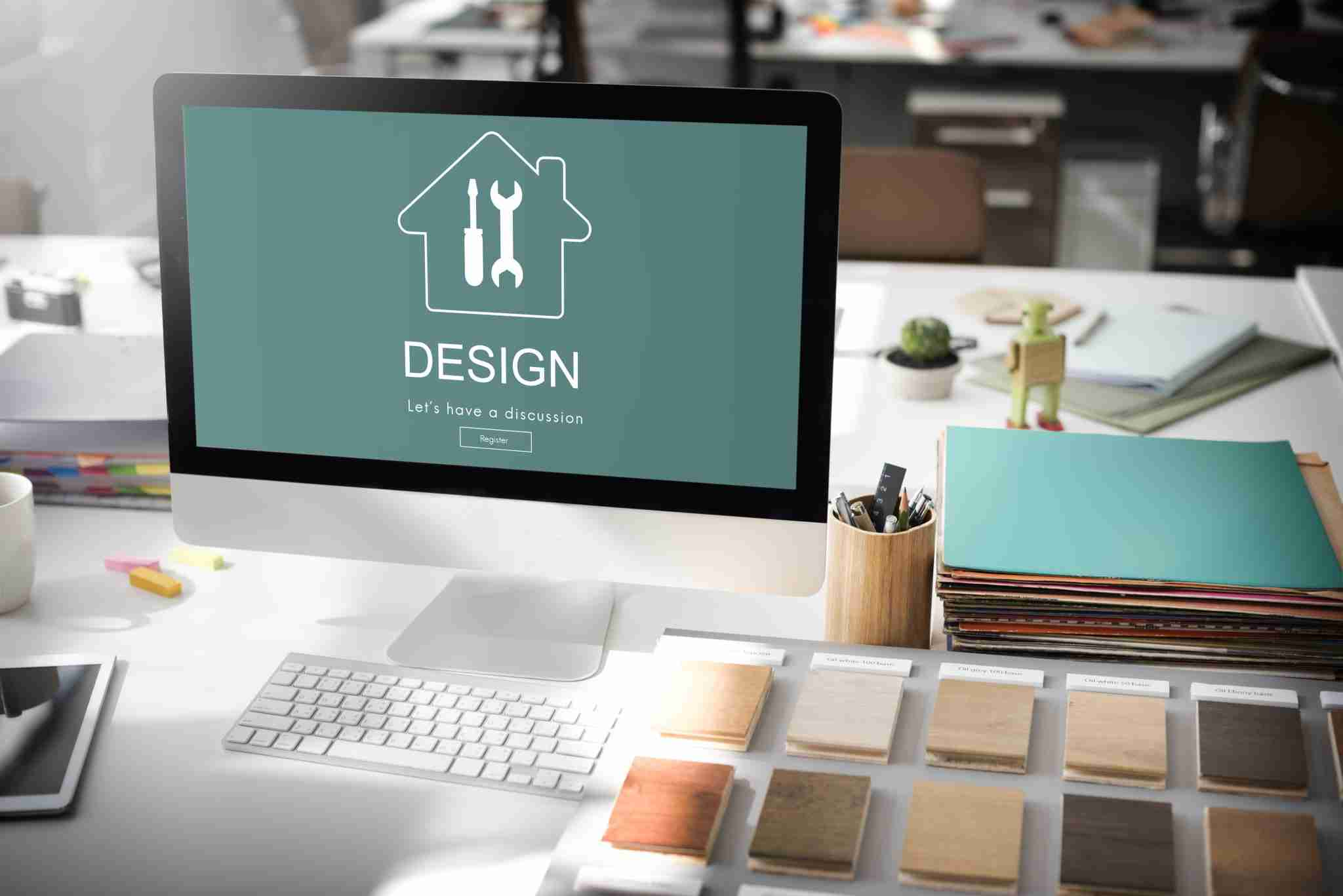 Interior design project plans and materials